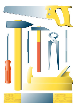 images silhouettes of several kinds of toolsのイラスト素材