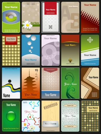 20 vertical cards in different styles のイラスト素材