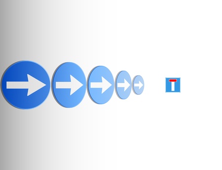 Conceptual idea of design on subjects of deadlock in the end of a wayのイラスト素材
