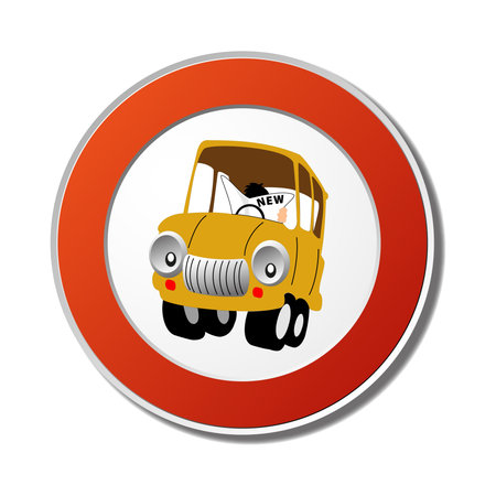 Do not read in the car signのイラスト素材