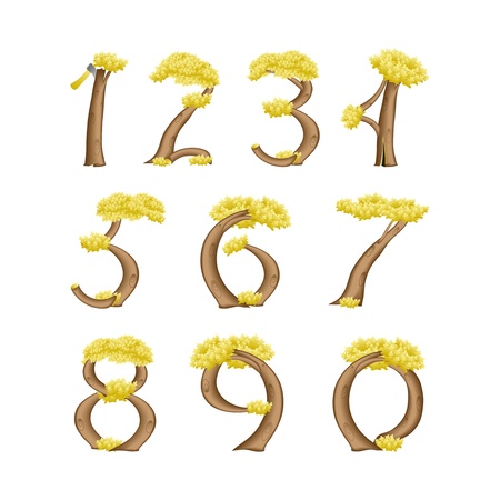 Numbers in the form of a treeのイラスト素材