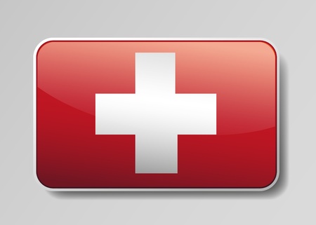 Flag of Switzerland in the form of an icon for a web of pagesのイラスト素材