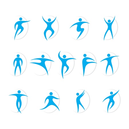Set of sports and dancing symbols vectorのイラスト素材