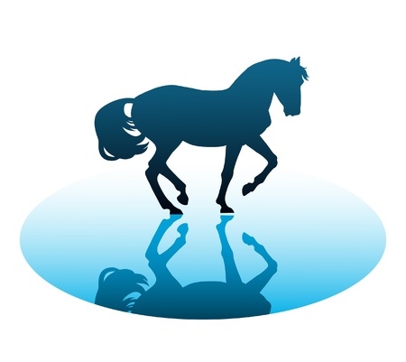 vector running horses on a white background のイラスト素材