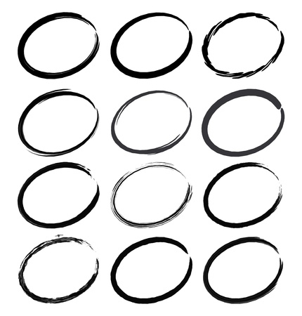 Brush-blot in the form of decorative frameworks.のイラスト素材