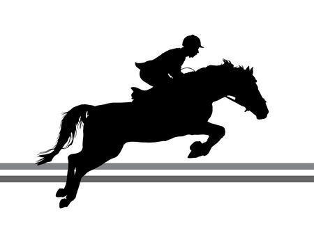 Overcoming of obstacles in horse symbol のイラスト素材