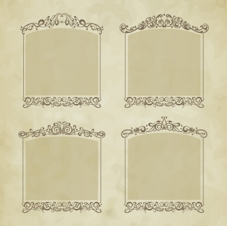 Vector set vintage framesのイラスト素材