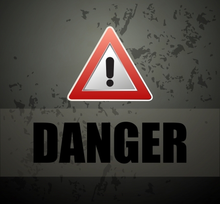 Danger prevention with sign and text のイラスト素材