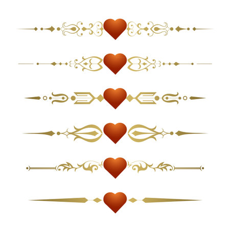 Valentines Day page elementsのイラスト素材