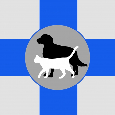 illustration veterinary symbol with dog and catのイラスト素材