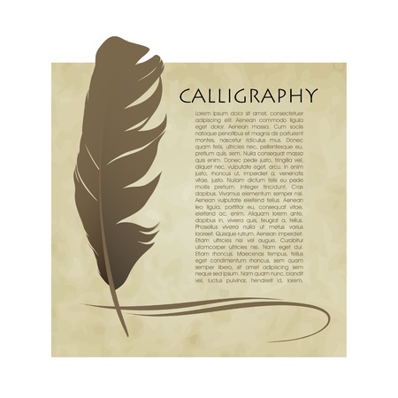 Feather calligraphic pen  backgroundのイラスト素材
