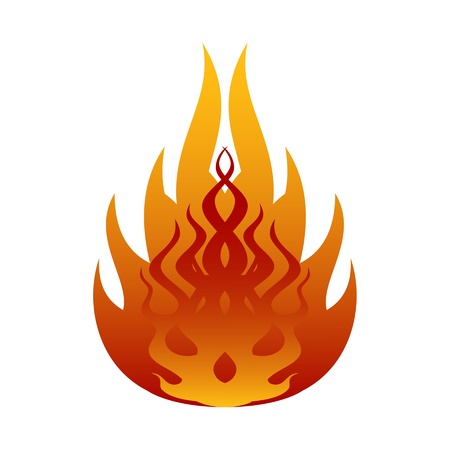 Symbols red fire on white background vectorのイラスト素材