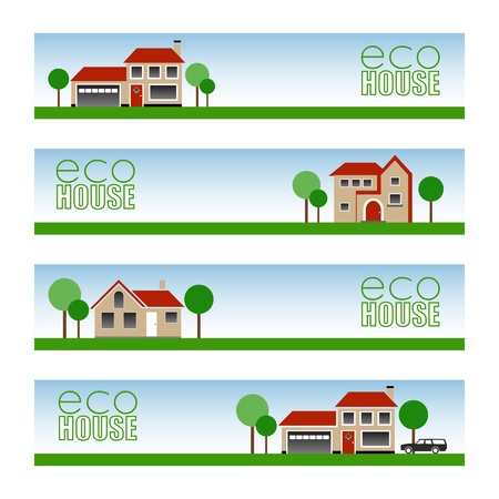 Eco House Bannersのイラスト素材