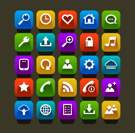 Flat icon mobile vector setのイラスト素材