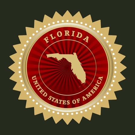 Star label with map of Floridaのイラスト素材