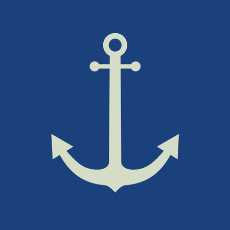 Anchor icon flat vector