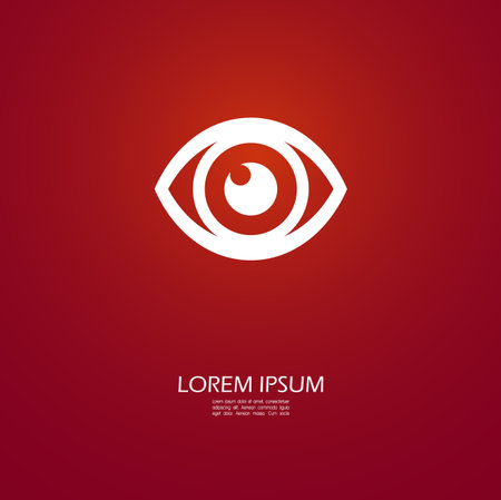 Eye icon on redのイラスト素材