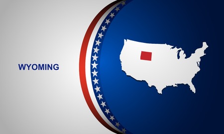 Wyoming map vector backgroundのイラスト素材