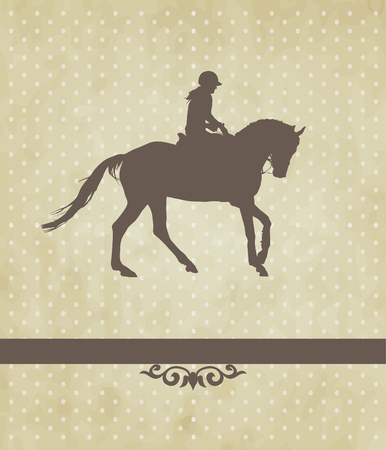 vector illustration, rider controls running horseのイラスト素材