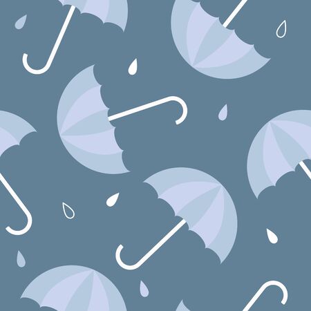 Bad weather pattern with umbrella and raindrops.のイラスト素材