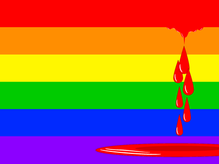 Rainbow flag bleedingのイラスト素材