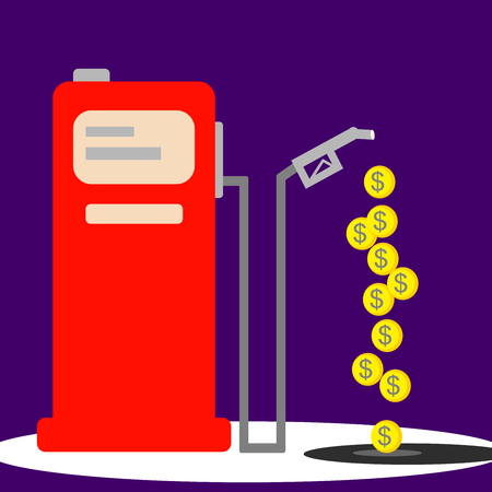 A petrol pump that dispenses moneyのイラスト素材