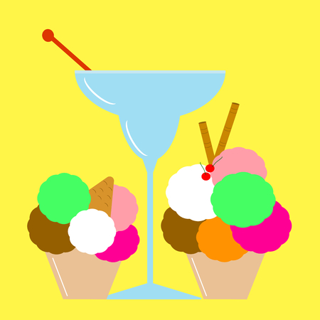 Ice cream and drinkの写真素材