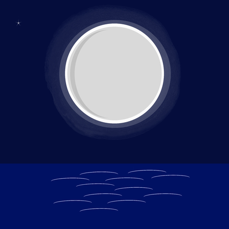 Full moon on the seaの写真素材