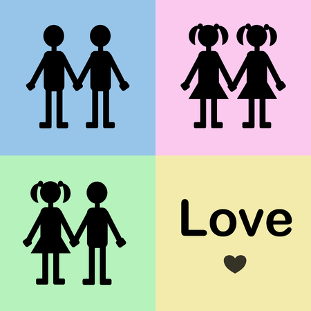 Love has no sex: couple of people in loveのイラスト素材