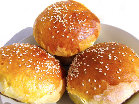 Homemade hamburger buns