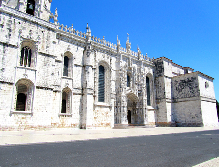 Jerónimos Monastery or Hieronymites Monastery, Lisbon, Portugalの写真素材