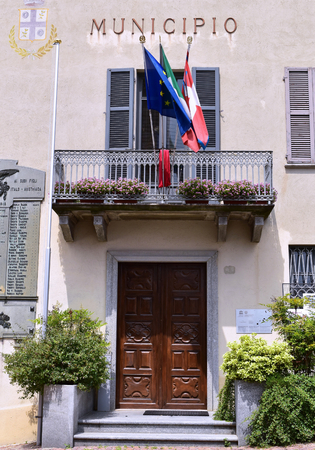 The municipal building of La Morra, Italyのeditorial素材