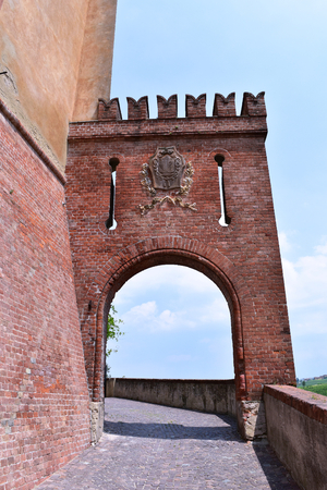 The castle of Barolo, Italyのeditorial素材