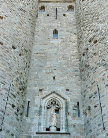 The main entrance of the castle of Carcassonne, Franceのeditorial素材