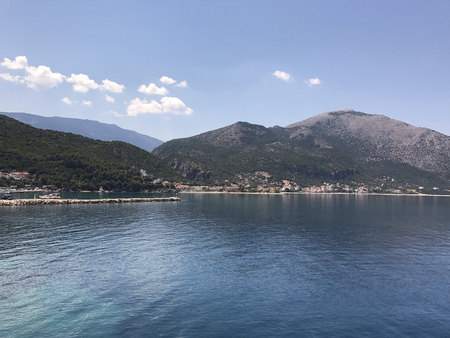 The port of Poros, in the south of Kefalonia island in Greece.のeditorial素材