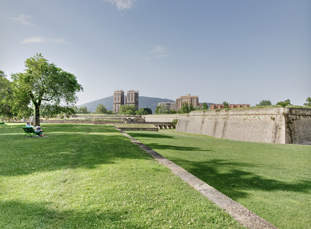 The ancient citadel of Pamplona, Spain, in a sunny dayのeditorial素材
