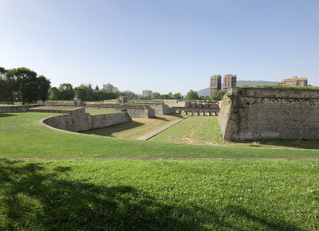 The ancient citadel of Pamplona, Spain, in a sunny dayのeditorial素材