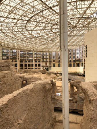 Museum of the theater of Caesaraugusta in the city of Zaragoza, in Aragon, Spainのeditorial素材