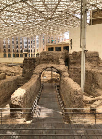 Museum of the theater of Caesaraugusta in the city of Zaragoza, in Aragon, Spainのeditorial素材
