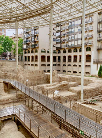 Museum of the theater of Caesaraugusta in the city of Zaragoza, in Aragon, Spainのeditorial素材