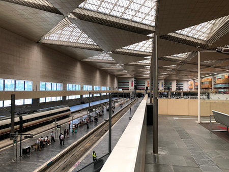 The modern station of Zaragoza-Delicias, in Aragon, Spain