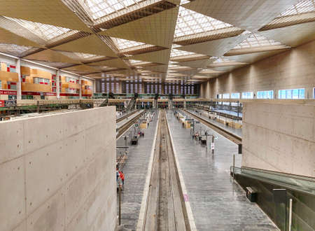 The modern station of Zaragoza-Delicias, in Aragon, Spainのeditorial素材