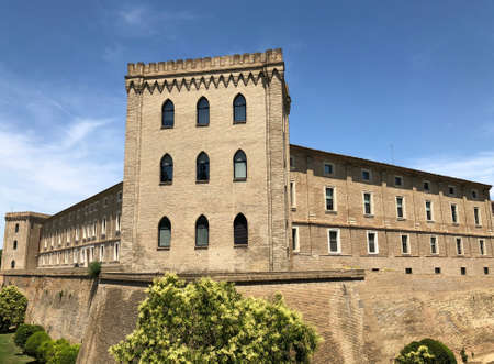 The AljaferÃ­a Palace or castle the headquarters of Aragon Parliament in Zaragoza, Spainのeditorial素材