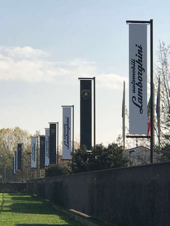 SANT'AGATA BOLOGNESE, ITALY, CIRCA MARCH 2017: exterior of Lamborghini Automobili Lamborghini S.p.A. This company produces luxury cars.のeditorial素材