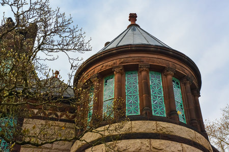 PRINCETON, NJ USA - NOVENBER 12, 2019: Windows and architectural elements Princeton University...