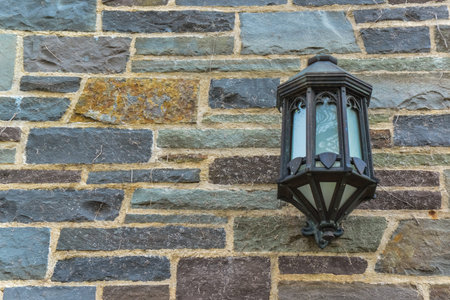 PRINCETON, NJ USA - NOVENBER 12, 2019: antique lantern and elements of architecture on the educational building. Princeton University, Princeton, New Jersey USAのeditorial素材
