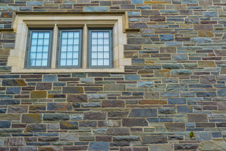 PRINCETON, NJ USA - NOVENBER 12, 2019: a view of Foulke Hall at Princeton University. Windows and elements of architecture, original design.のeditorial素材