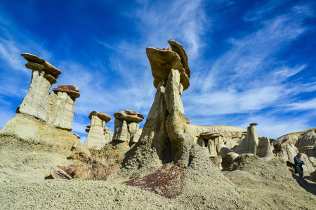 Weird sandstone formations created by erosion at Ah-Shi-Sle-Pah Wilderness Study Area in San Juan...