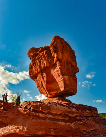 The Balanced Rock, Leaning Rock. The Garden of the Gods, Colorado, USAの写真素材