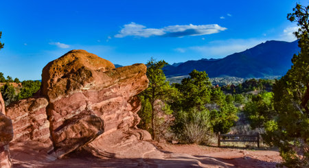 Eroded red-sandstone formations. Garden of the Gods, Colorado Springs, Colorado USA